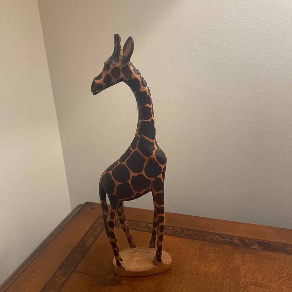 Wooden Giraffe Figurine
